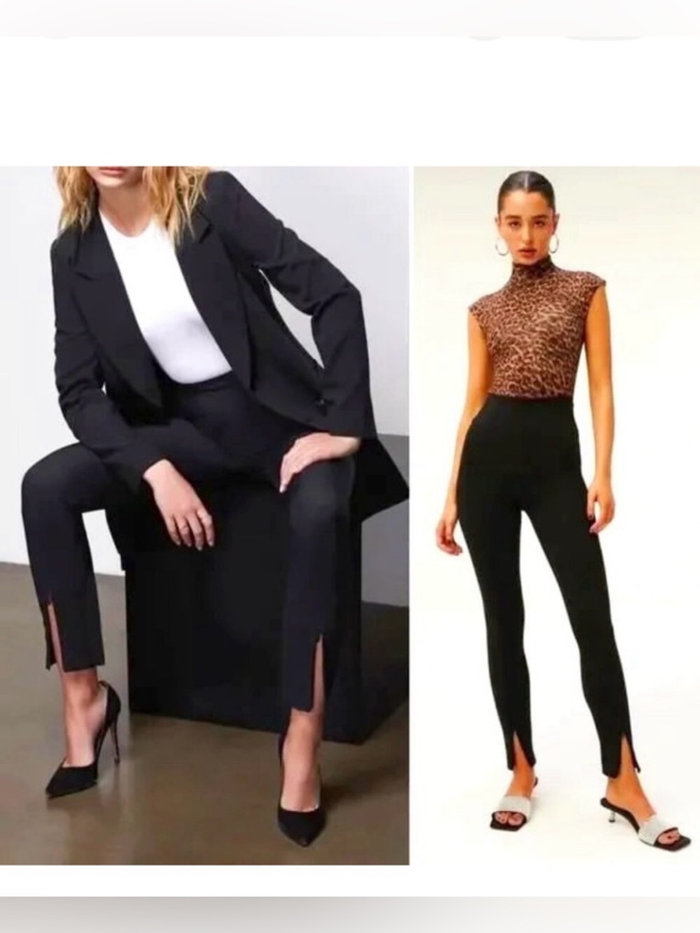 GOOD AMERICAN The Boss Luxe Ponte Skinny Pant Zip Slit Ankle Blk M MSRP $169 NWT